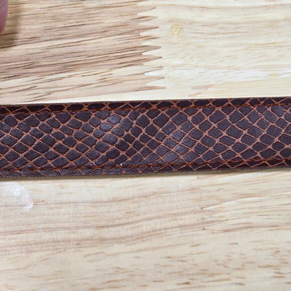State of The Art Women's Size 12 Brown Faux Snake Skin Belt Western Boho Buckle - Picture 9 of 16